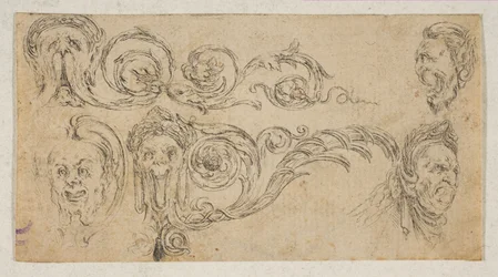 Cinq têtes grotesques, de 
