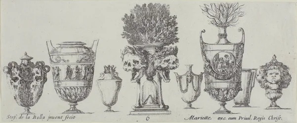 Planche six de la Collection de divers vases