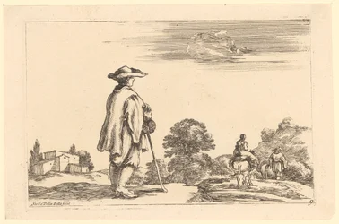 Voyageur vu de profil, près d