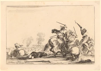 Combat à cheval, feuille n° 4 de la série « Figures diverses »