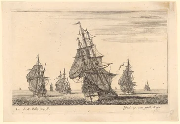 Marine avec huit voiliers