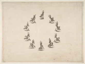 Dix cavaliers formant un cercle, 1652