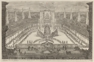 Le Prince de Toscane, ses troupes à cheval et ses carrosses autour du Mont Atlas, 1661