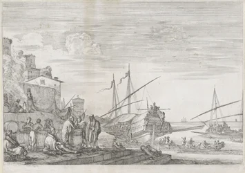 Deux galères dans le port de Livourne