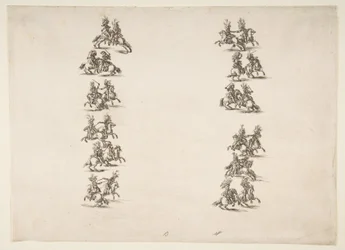 Vingt-quatre cavaliers se battant en deux colonnes, 1652