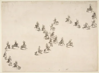 Vingt-quatre cavaliers forment un double S, 1652