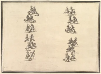 Vingt-quatre cavaliers duel et formant deux colonnes, de La Gara delle Stagioni, 1652