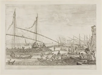 Vue des fortifications, des vues du port de Livourne