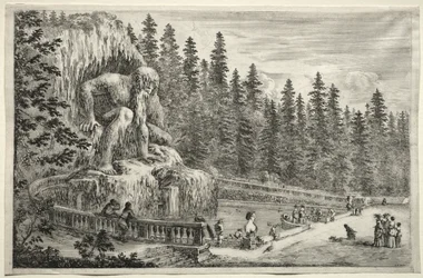 Vues de la Villa de Pratolino : Statue colossale des Apennins