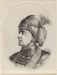 Jeune Maure avec un Turban à Plumes, Tourné vers la Gauche