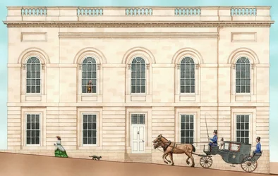 Bibliothèque Armagh Robinson, Armagh, Irlande du Nord : extérieur en 1852