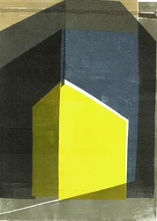 Oblique V, 2020, monoprint on paper