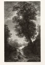 Une cascade au clair de lune