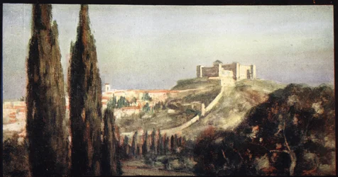 Spoletto, le lieu de naissance de Saint Benoît, illustration de 