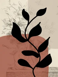 Silhouette botanique noire