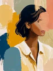 Portrait abstrait coloré