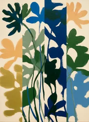 Motifs floraux en blocs de couleur