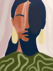 Femme sereine et abstraite