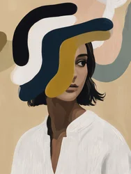 Regard abstrait et pensif