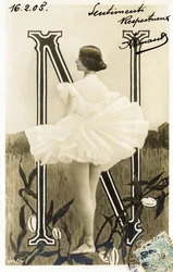 N : Cléopâtre Diane de Mérode, dite Cléo de Mérode, danseuse de la Belle Époque, formée à l