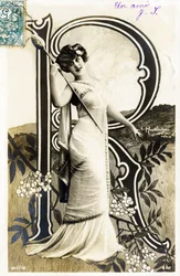Gabrielle Robinne, actrice française, Comédie Française, Paris - alphabet en carte postale