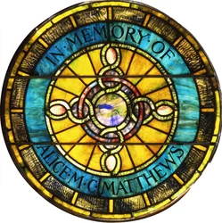 Fenêtre circulaire en verre plombé par Tiffany Studios