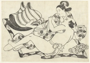Couple amoureux sur un tapis
