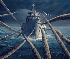 Attaque du Kraken contre un navire
