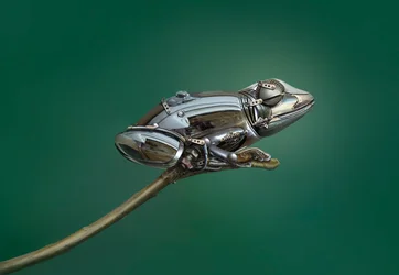 Grenouille steampunk en métal