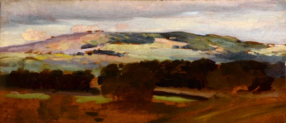 Paysage avec chênes