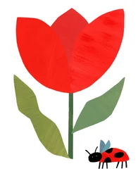 Tulipe rouge et coccinelle