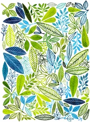 Feuilles végétales aux couleurs vives