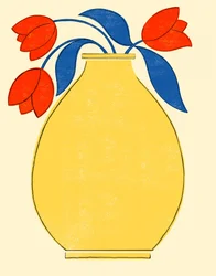 Vase jaune aux tulipes éclatantes