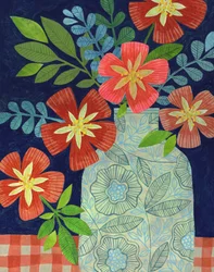 Fleurs éclatantes dans un vase