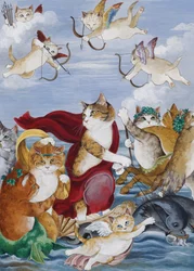 Illustration de Cats Galore! A Compendium of Cultured Cats (pub. 2015)
