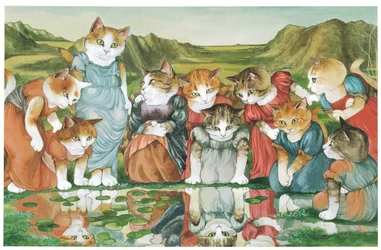 Illustration de Pre-Raphaelite Cats (pub. 1999)