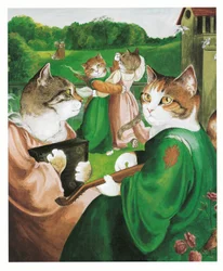 Illustration de Pre-Raphaelite Cats (pub. 1999)