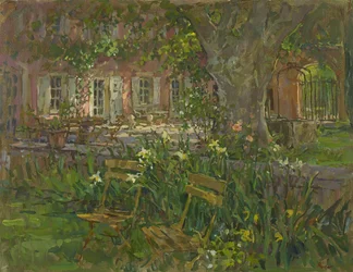 Terrasse en Provence avec des iris