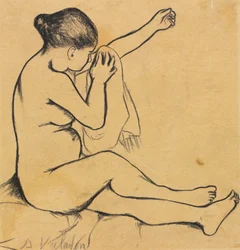 Femme nue assise