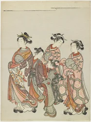 Courtisane avec des assistants en parade, après 1766