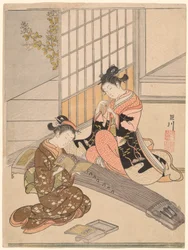 Oies descendantes des ponts de Koto (Kotoji no rakugan), de la série "Huit vues du salon (Zashiki hakkei)"