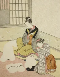 Neige du soir sur un façonnier de soie