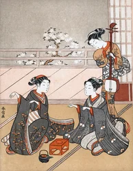 Filles jouant au jeu de Ken, vers 1745-1770