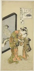Komachi perroquet (Omu Komachi), de la série Les sept aspects à la mode de Komachi (Furyu yatsushi nana Komachi)