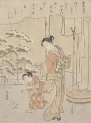 Poème de Fujiwara no Motozane vers 860 de la série Trente-Six Poètes, vers 1768