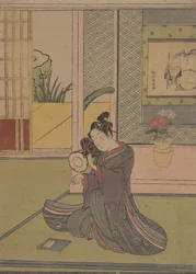 Jeune homme jouant du tambour Noh