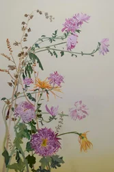 Chrysanthèmes, 2022 (huile sur lin)