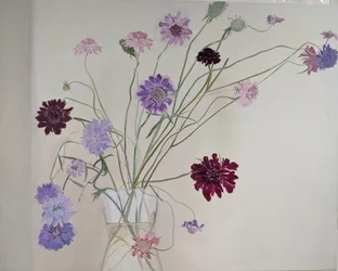 Glorious Scabious, 2021 (huile sur toile)