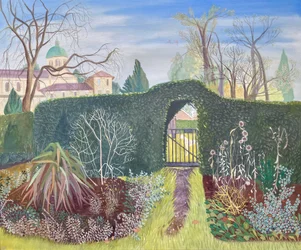 Entrée du jardin de la cuisine, Waterlow Park, Highate, 2025 (huile sur toile)