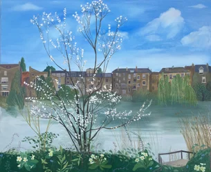 Étang n° 1, Hampstead Heath, 2025 (huile sur lin)